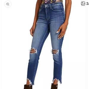 NWT L’AGENCE High Line High Rise Skinny Jean in Castaic Destruct